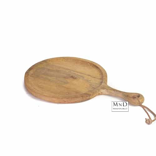 Mango Tapasplank rond met handvat DISH 38x25x2cm