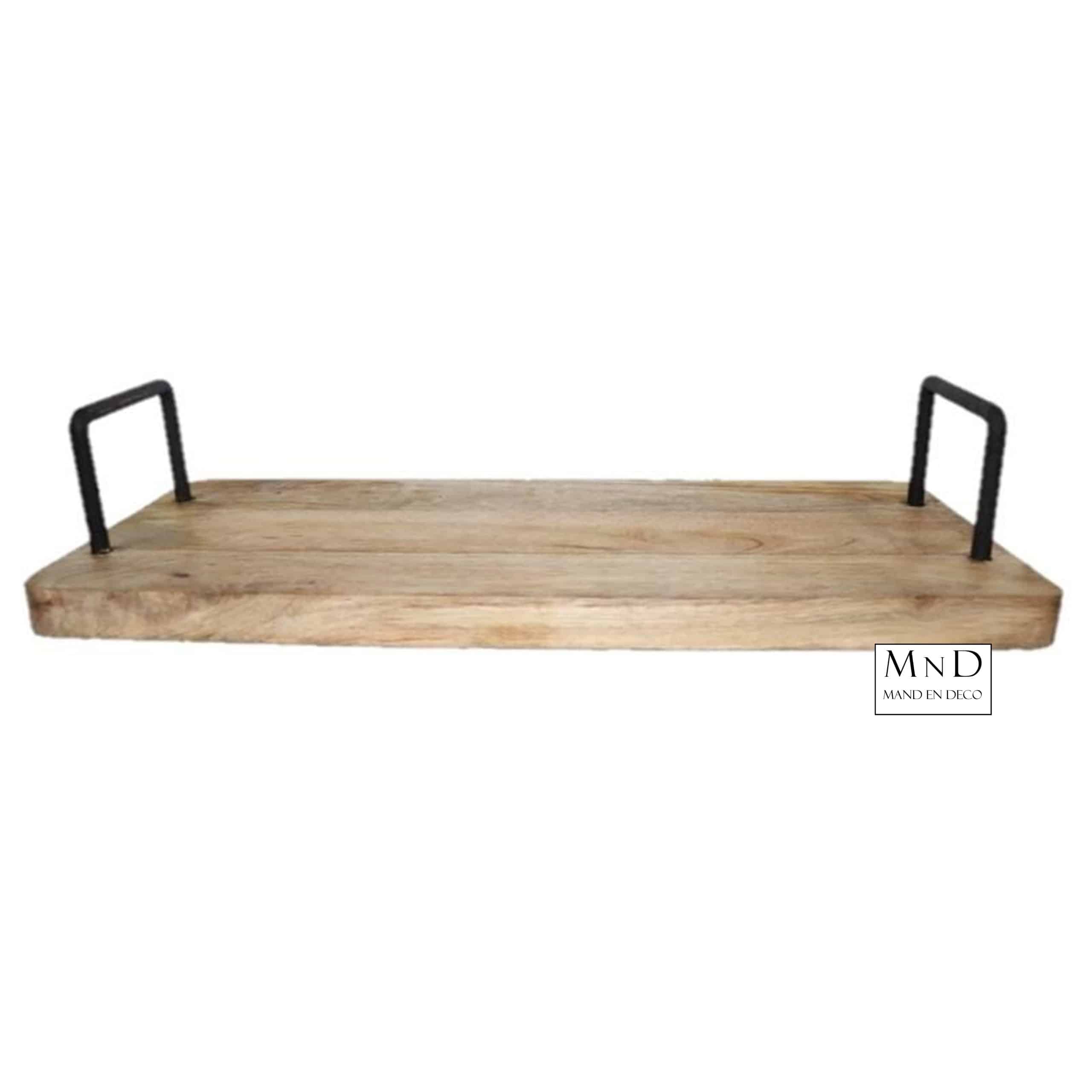 Kolossale Dienblad Mango Naturel met U handgrepen 61x25x13cm FOODSAFE