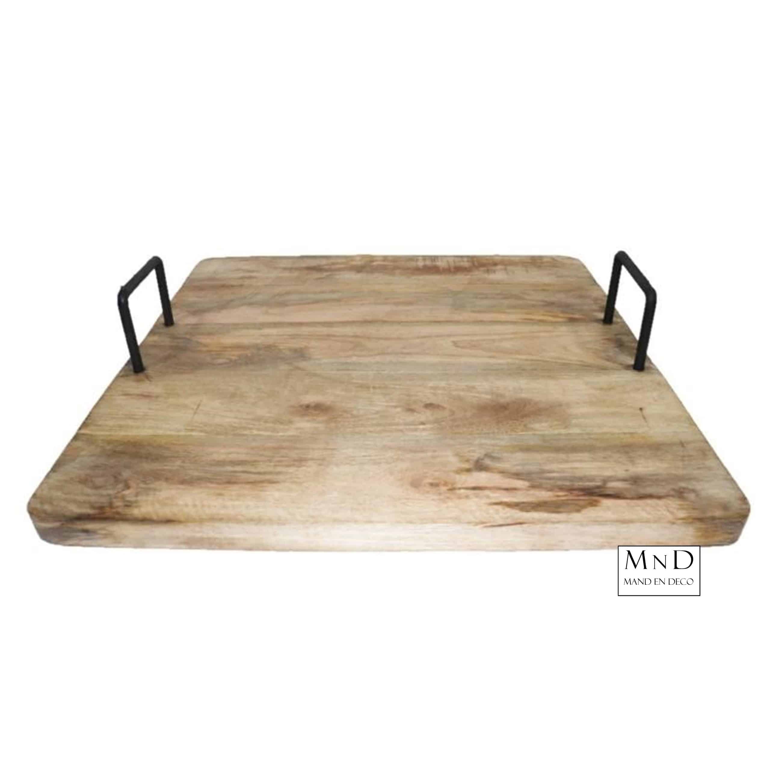 Kolossale Dienblad Mango Naturel met U handgrepen 60x60xh13cm FOODSAFE