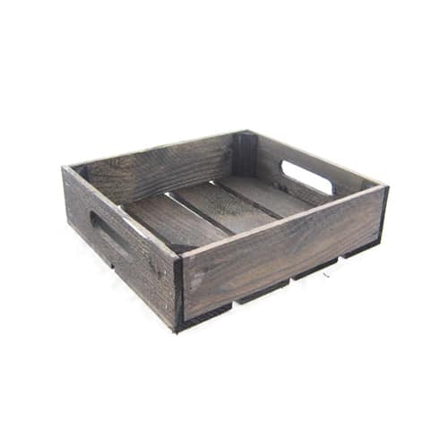 Dienblad oud hout bruin 29.5x26xH7cm