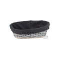 Mandje Ruth ovaal grijs met zwarte voering 30x15x9cm