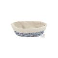 Mandje Ruth ovaal grijs met creme voering 27x21x8cm