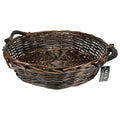 Madrid mand XL brown coffe met houten handvat 45x45x12cm