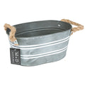 Joop Emmer ovaal L grey wash, touwhandvatten 26x15x13cm