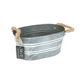 Joop Emmer ovaal M grey wash, touwhandvatten 23x14x11cm