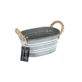 Joop Emmer ovaal S grey wash, touwhandvatten 20x12x9cm