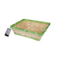Bamboe mand met groene rand 24x19x6,5cm