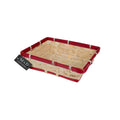 Bamboe mand met rode rand 24x19x6,5cm