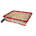 Bamboe mand met rode rand 30x24x7cm