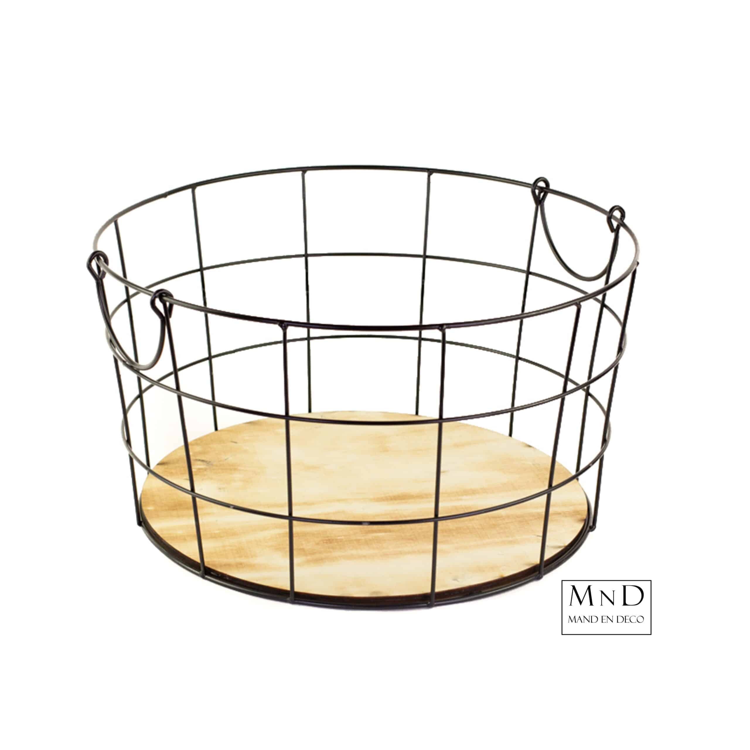 Mand Classic D zwart L metaal rond ?40xh22cm