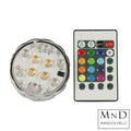 Lamp 10LED Waterproof remote veelkleurig 7x7x3