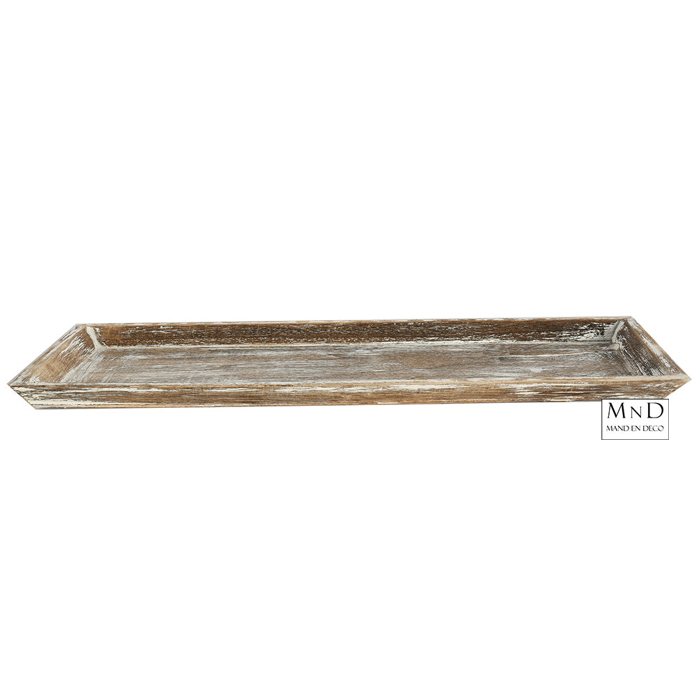 Dienblad rh Margret L grey-wash  42x16xH2cm