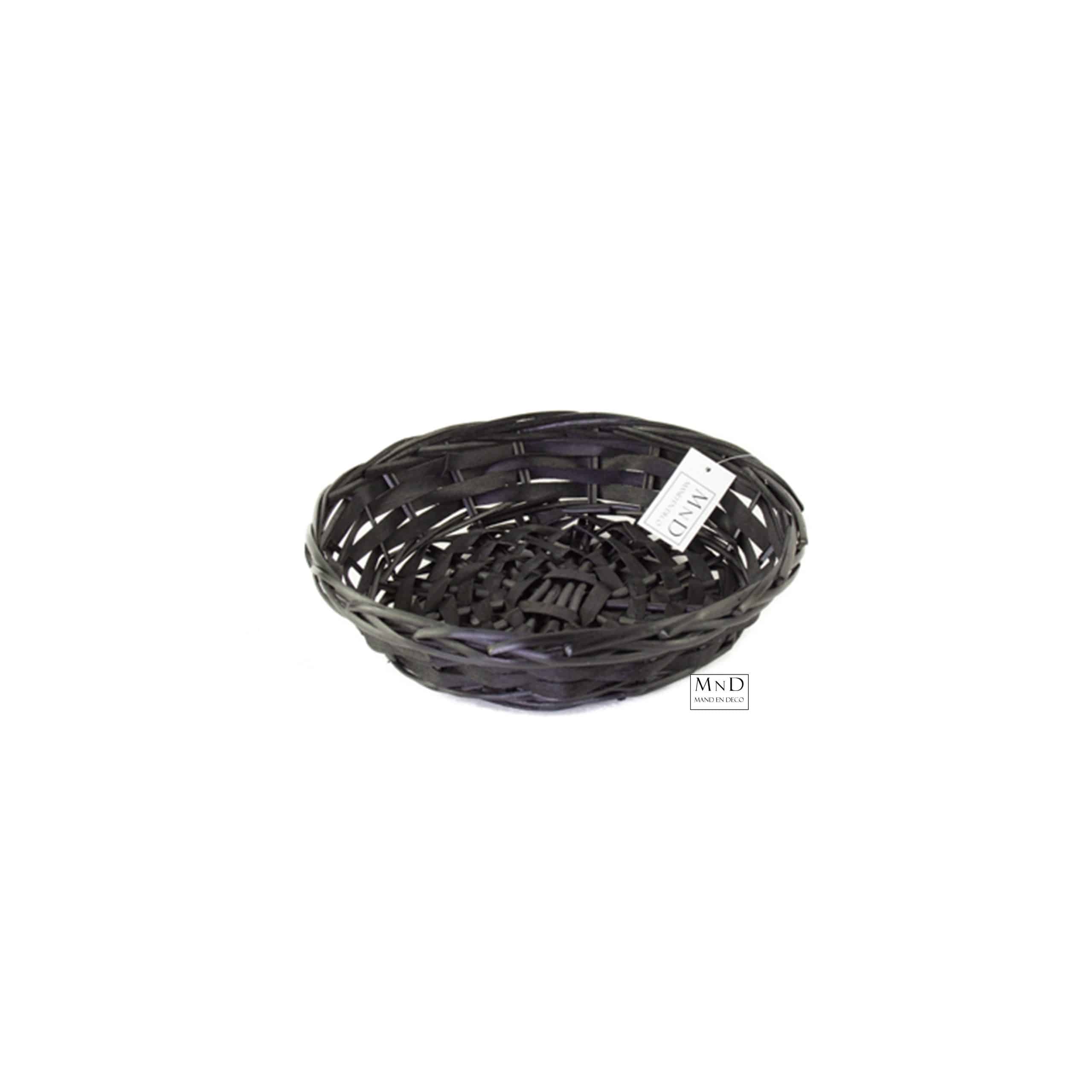 Mand Rio zwart  25x25xH6cm
