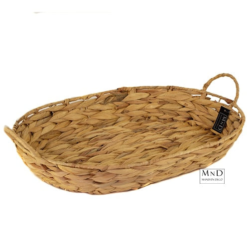 Mand vita ovaal waterhyacinth L 50x40xH8,5/12cm