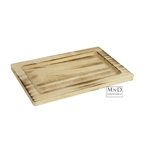 Plateau Daan rechthoek naturel M 28x18x1.2cm