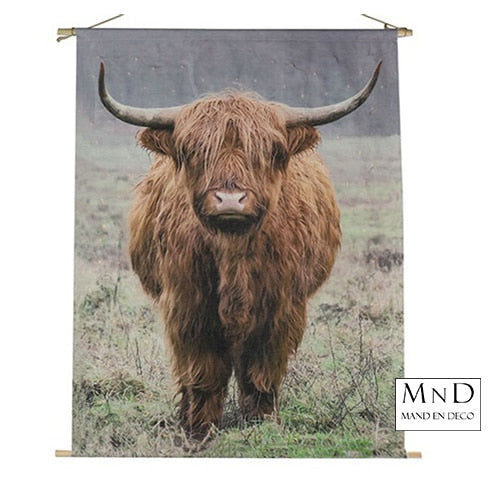 Wandversiering led timer schotse hooglander S ­5x40x60cm van €8.99 nu
