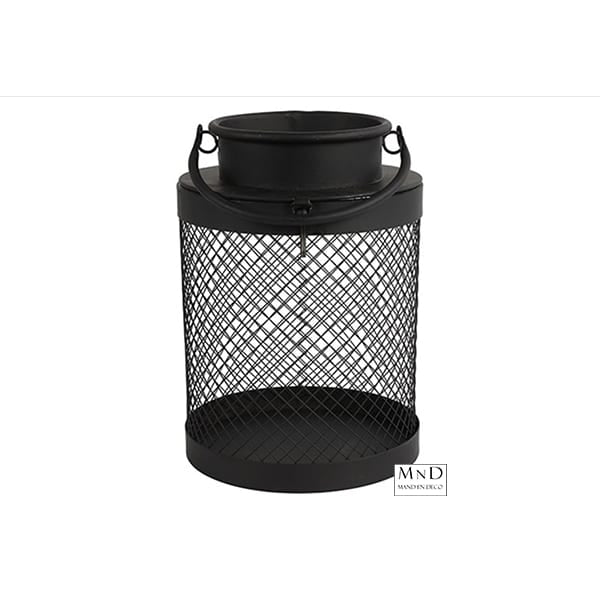 Windlicht Lancy rond zwart M 20x20x28.5cm