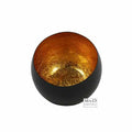 Theelicht Obion rond S zwart/goud Ø10.5x9.5cm