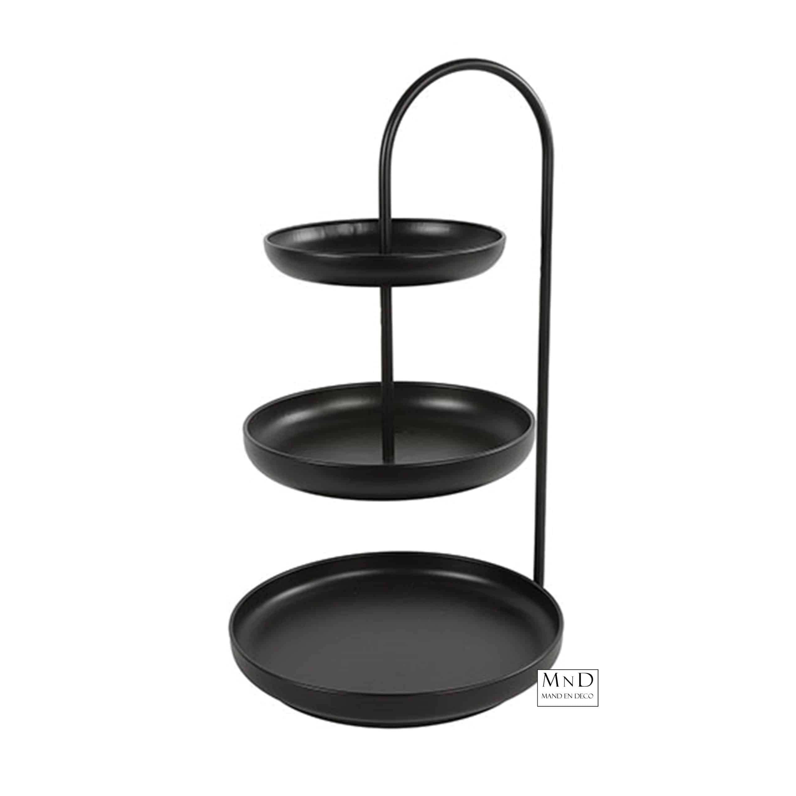 Etagère rond Perks L zwart 31x30x52cm