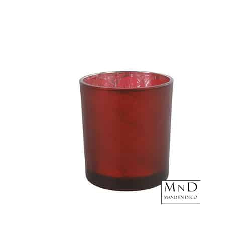 Theelicht Corsa rond bordeaux S Ø7x8cm