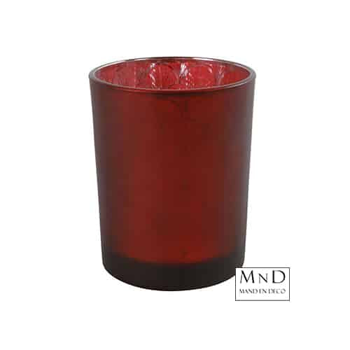 Theelicht Corsa rond bordeaux M Ø8.8x10cm
