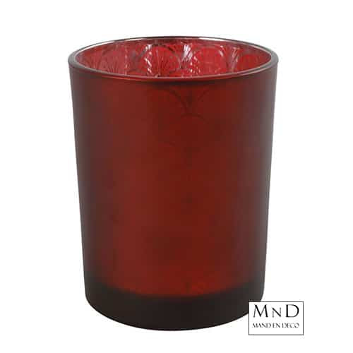Theelicht Corsa rond bordeaux L Ø10x12.5cm