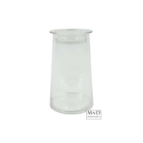 Deco glas m/komdeksel Hanny L helder L14B14H23,5CM