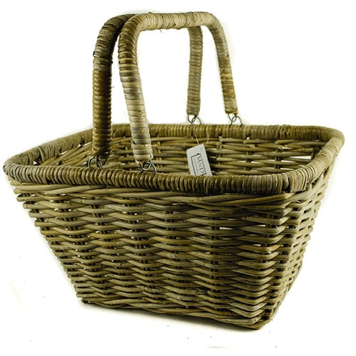 Winkelmand rotan grijs 47x40x25cm