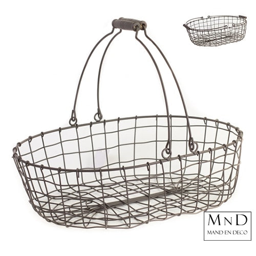Mand ovaal Carry grey 41x32x11cm