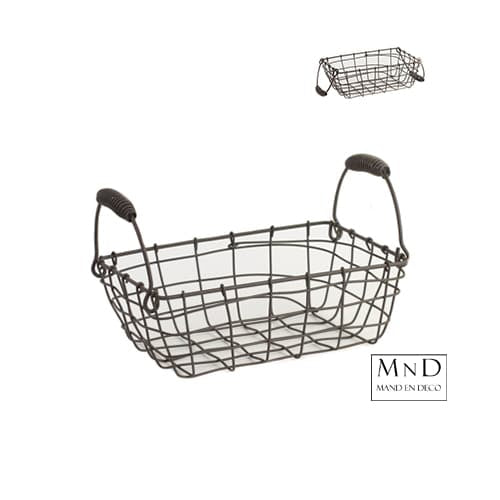 Mand rechthoek Top grey 24x16x8cm