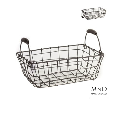 Mand rechthoek Top grey 28x21x11cm