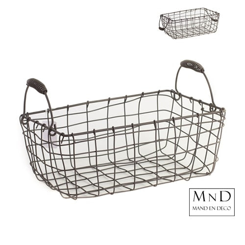 Mand rechthoek Top grey 33x23x13cm