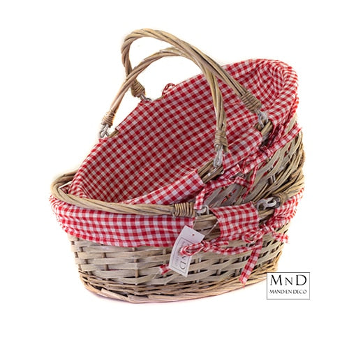 Hengselmand rood S 34x23xH13/23cm