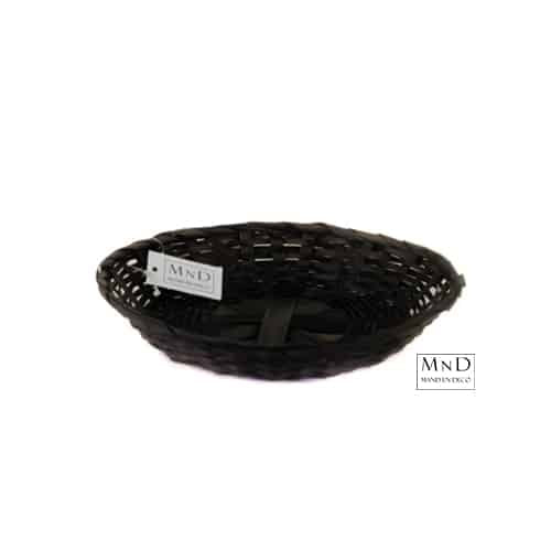 Bamboe schaal zwart rond laag 25x4cm