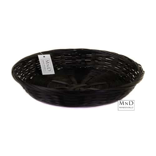 Bamboe schaal zwart rond laag 30x5cm