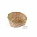 Bamboe mand met hoge rug ovaal  27x23xH4/14cm