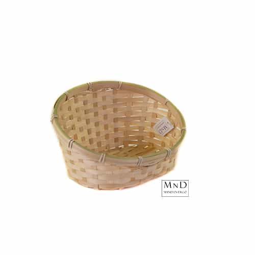 Bamboe mand met hoge rug ovaal  27x23xH4/14cm