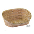 Bamboe mand met hoge rug ovaal 38x30xH4/14cm