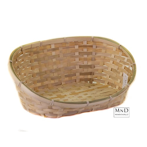 Bamboe mand met hoge rug ovaal 38x30xH4/14cm
