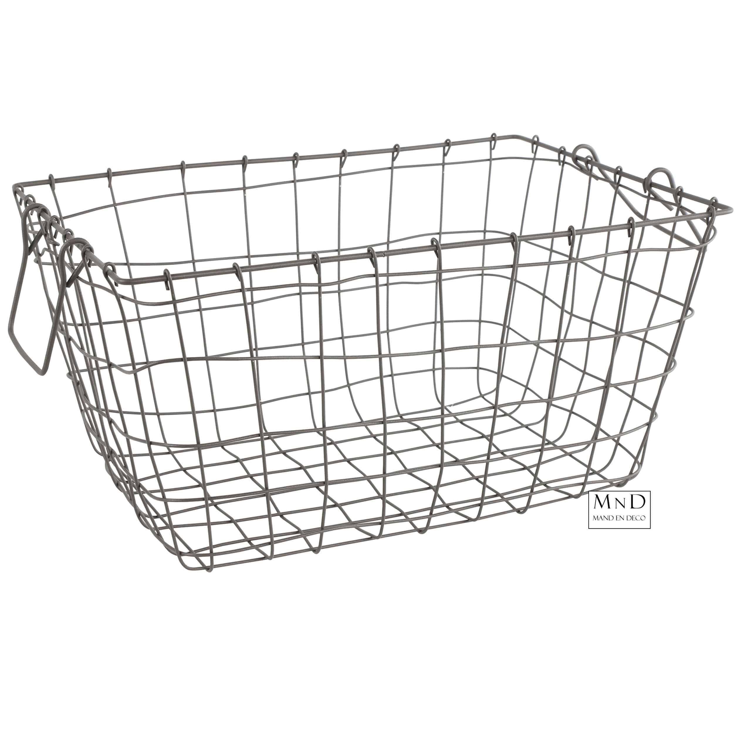 Mand rechthoek high top grey L 39x28x20cm van €9.98 nu