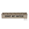 Bier Bakje Geniet met mate(n) grijs 42x9x7cm