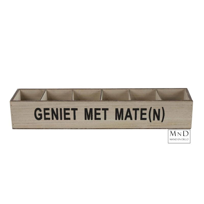 Bier Bakje Geniet met mate(n) grijs 42x9x7cm