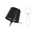 Lamp touch flessenkork LED zwart L10,5B10,5H13CM