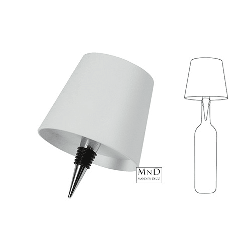 Lamp touch flessenkork LED wit L10,5B10,5H13CM