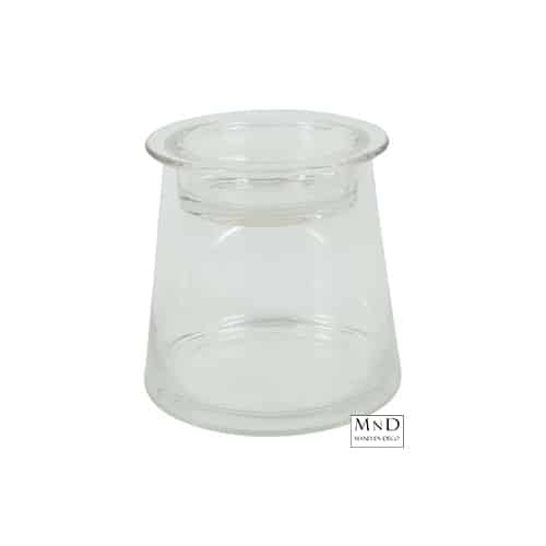 Deco glas m/komdeksel Hanny S helder L14B14H13,5CM