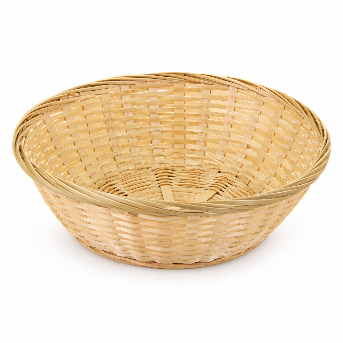 Manden  rond Bamboe schaal 30x8CM naturel