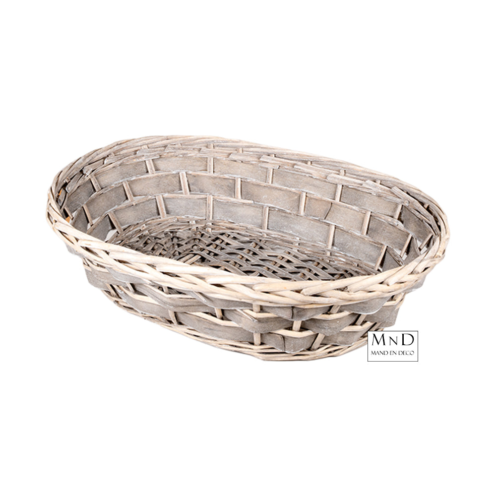 Mand Chennai M grijs ovaal 40x28x10cm