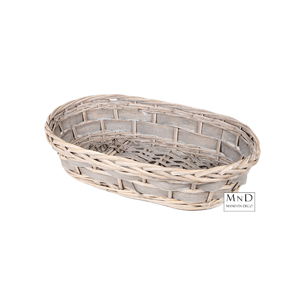 Mand Chennai S grijs ovaal 35x23x8cm