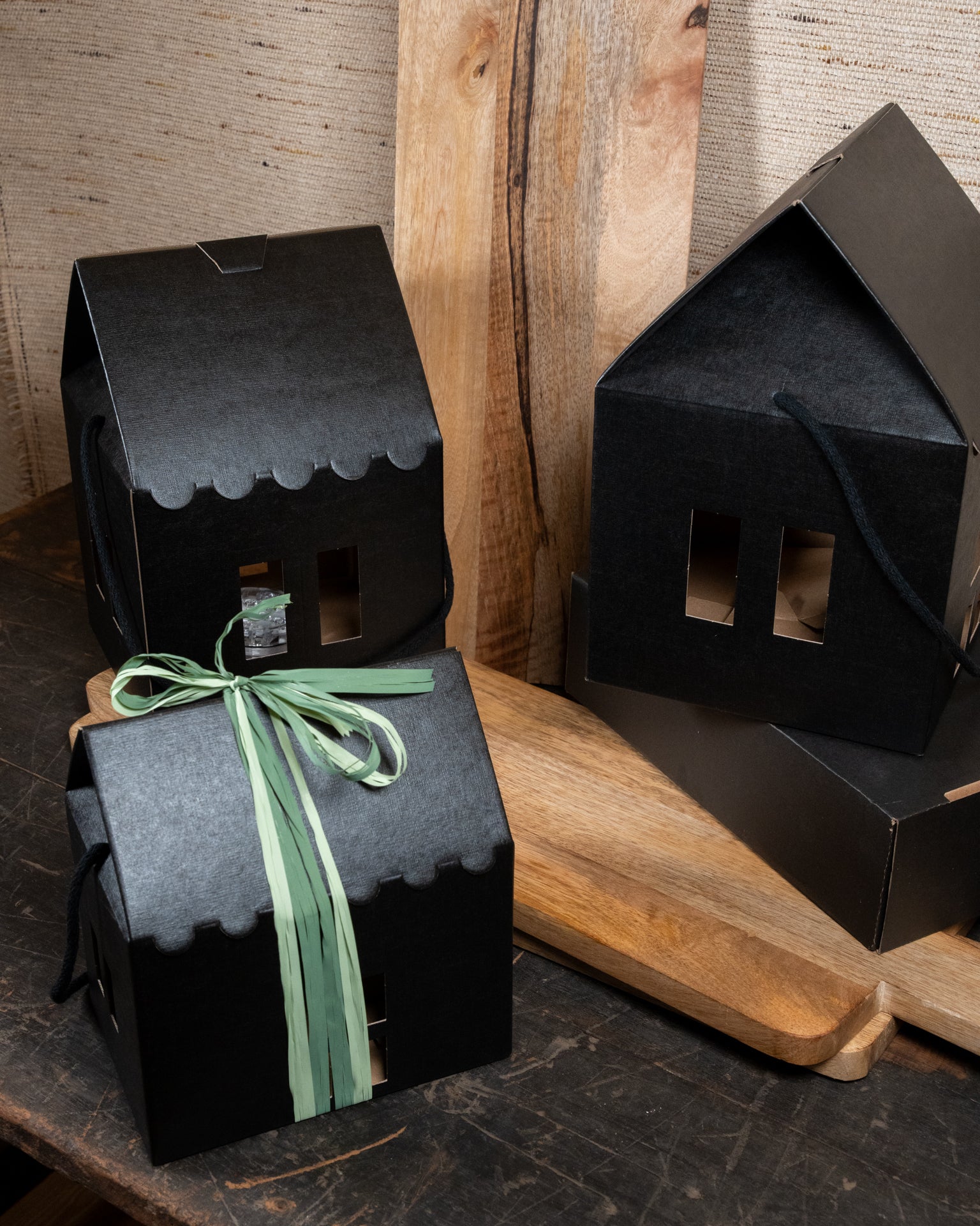 Huis zwart Seta Nero 20x20x18/28cm