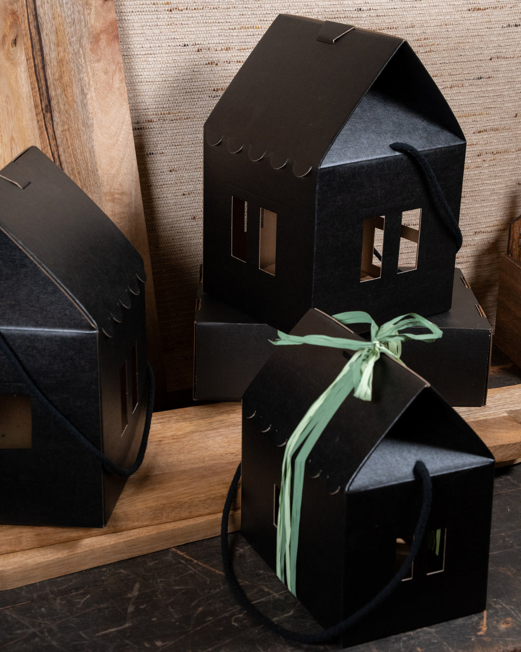Huis zwart Seta Nero 24.5x24.5x14/24cm